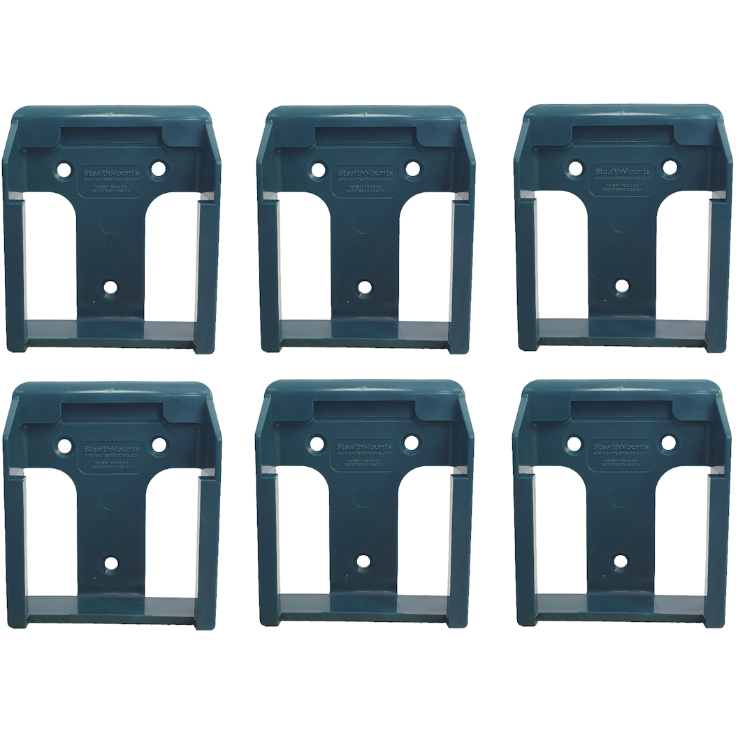 StealthMounts BM-MK40-BLU-6 Blue Battery Mounts for Makita 40V XGT (6 Pack)