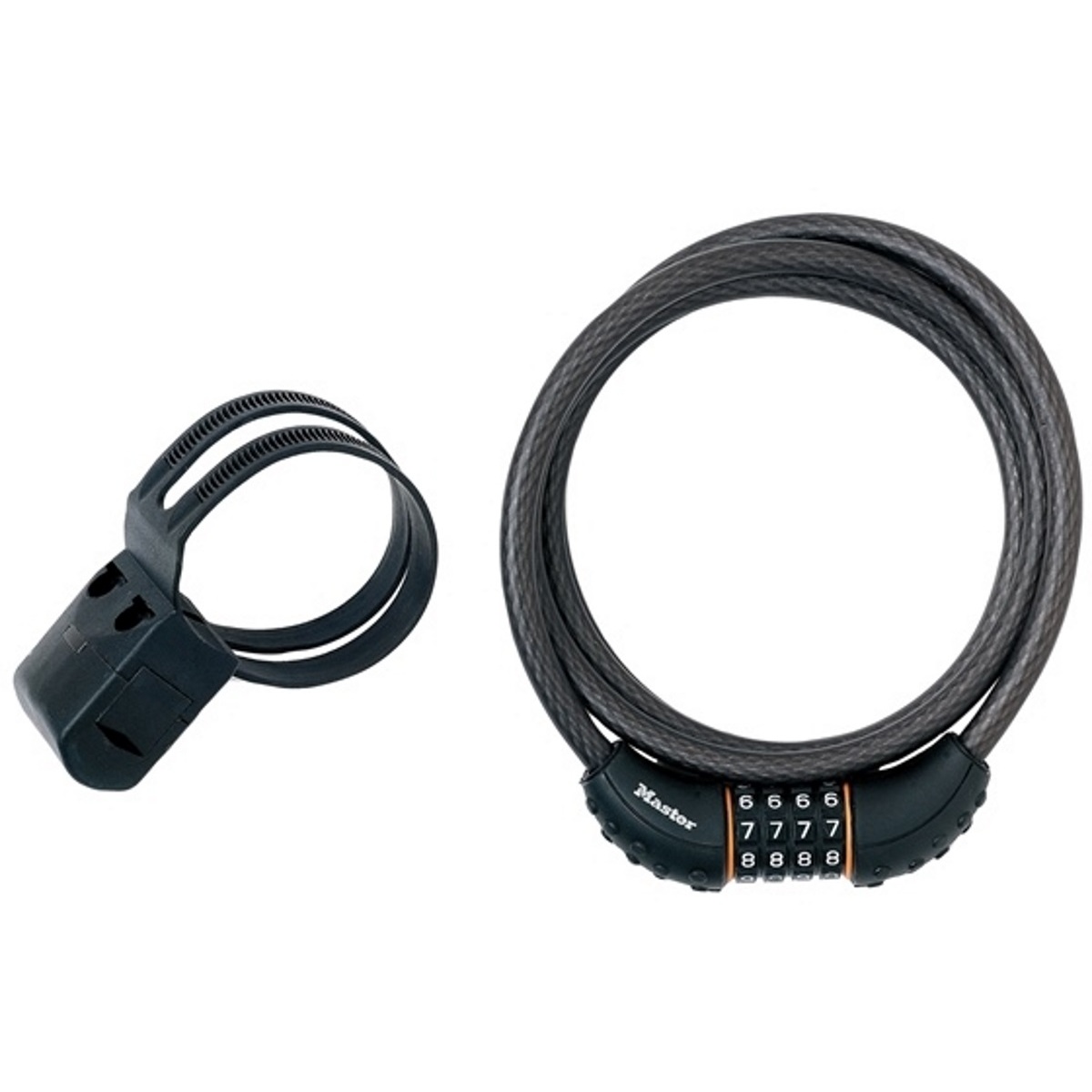 Master Lock 8120EURDPRO Black Braided Steel Combination Cable 1.8m x 10mm MLK8120E