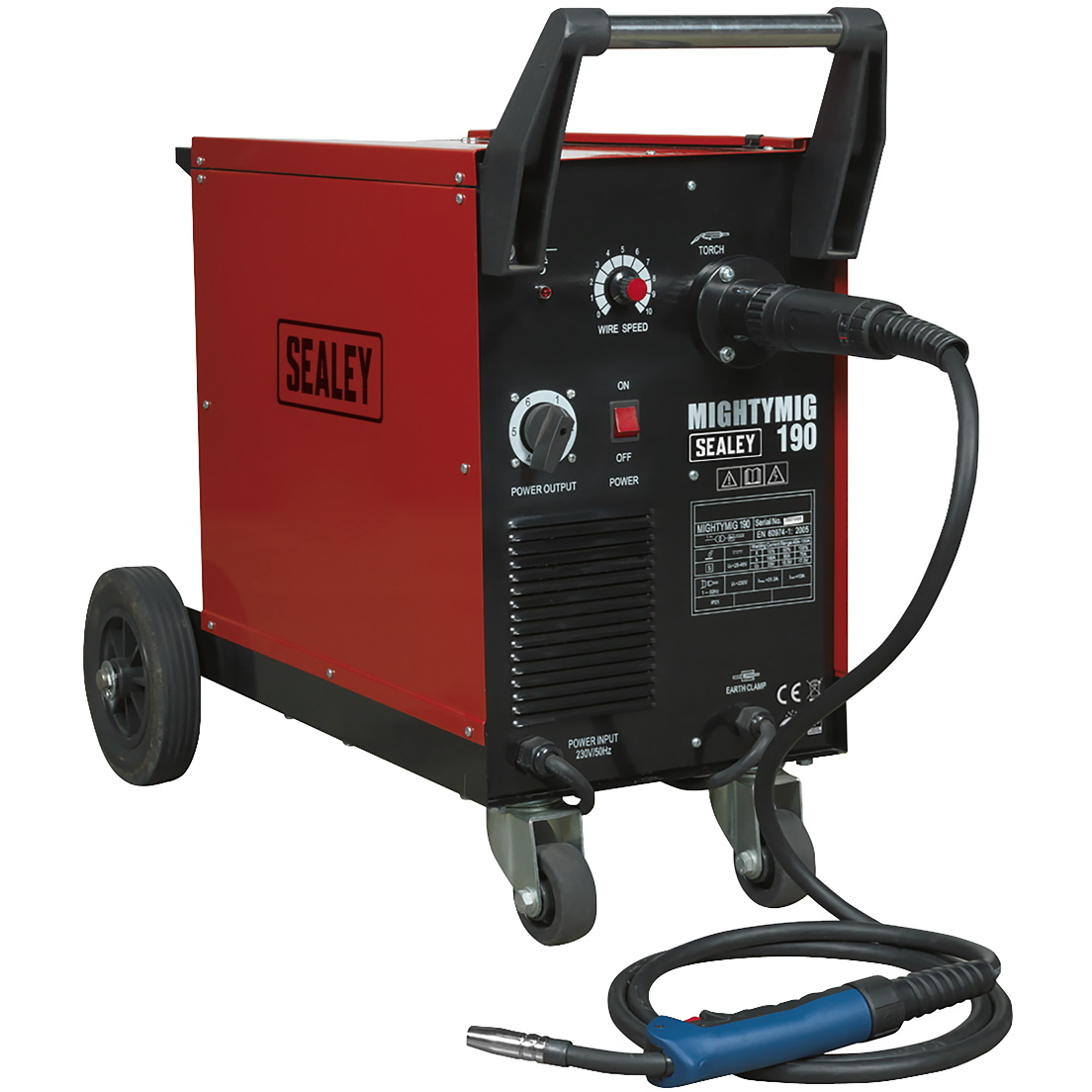 Sealey MIGHTYMIG190 Professional Gas/No-Gas MIG Welder 190Amp with Euro Torch