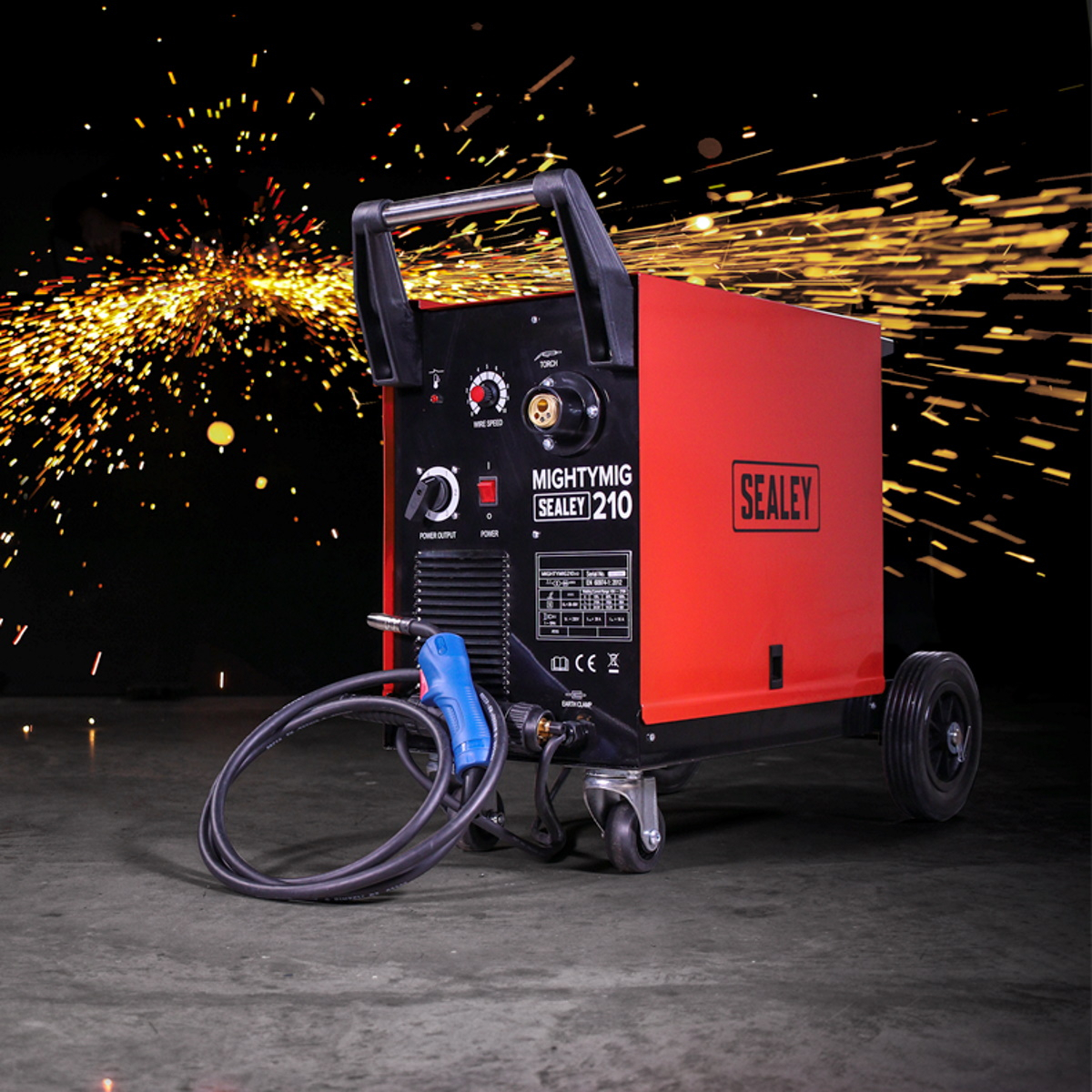 Sealey MIGHTYMIG210 Professional Gas/No-Gas MIG Welder 210Amp with Euro Torch