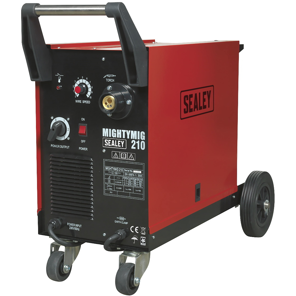 Sealey MIGHTYMIG210 Professional Gas/No-Gas MIG Welder 210Amp with Euro Torch