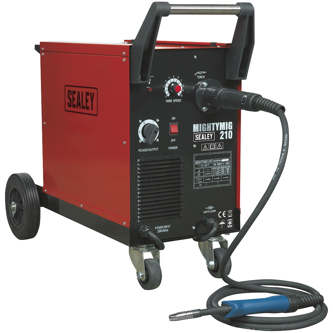 Sealey MIGHTYMIG210 Professional Gas/No-Gas MIG Welder 210Amp with Euro Torch