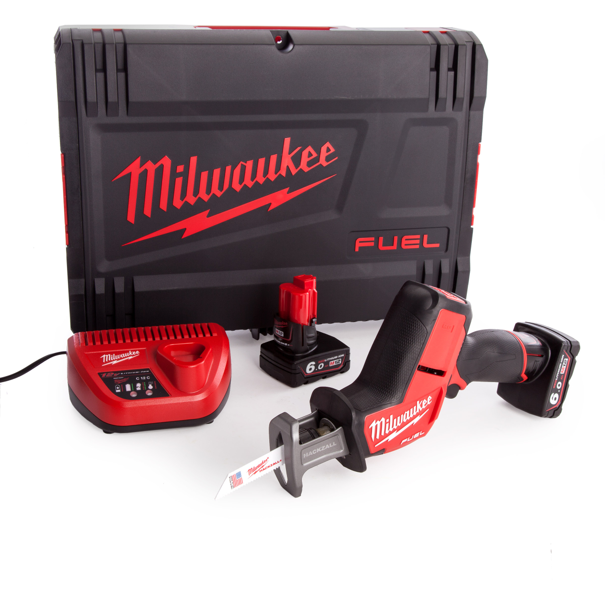 Milwaukee M12CHZ-602X M12 Fuel Compact Hackzall (2 x 6.0ah Li-ion batteries, charger, dynacase) 