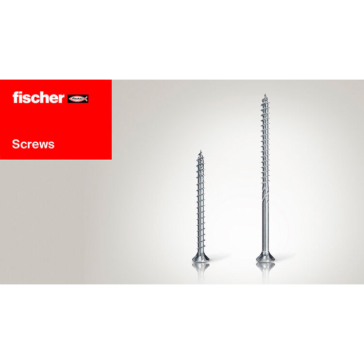 Fischer 576979 FPF II CZP 5.0 x 90 Chipboard Screw PowerFast Countersunk Head, PZ Drive, Full Thread, Blue Passivated, Zinc plating (Tub x 320 Screws)