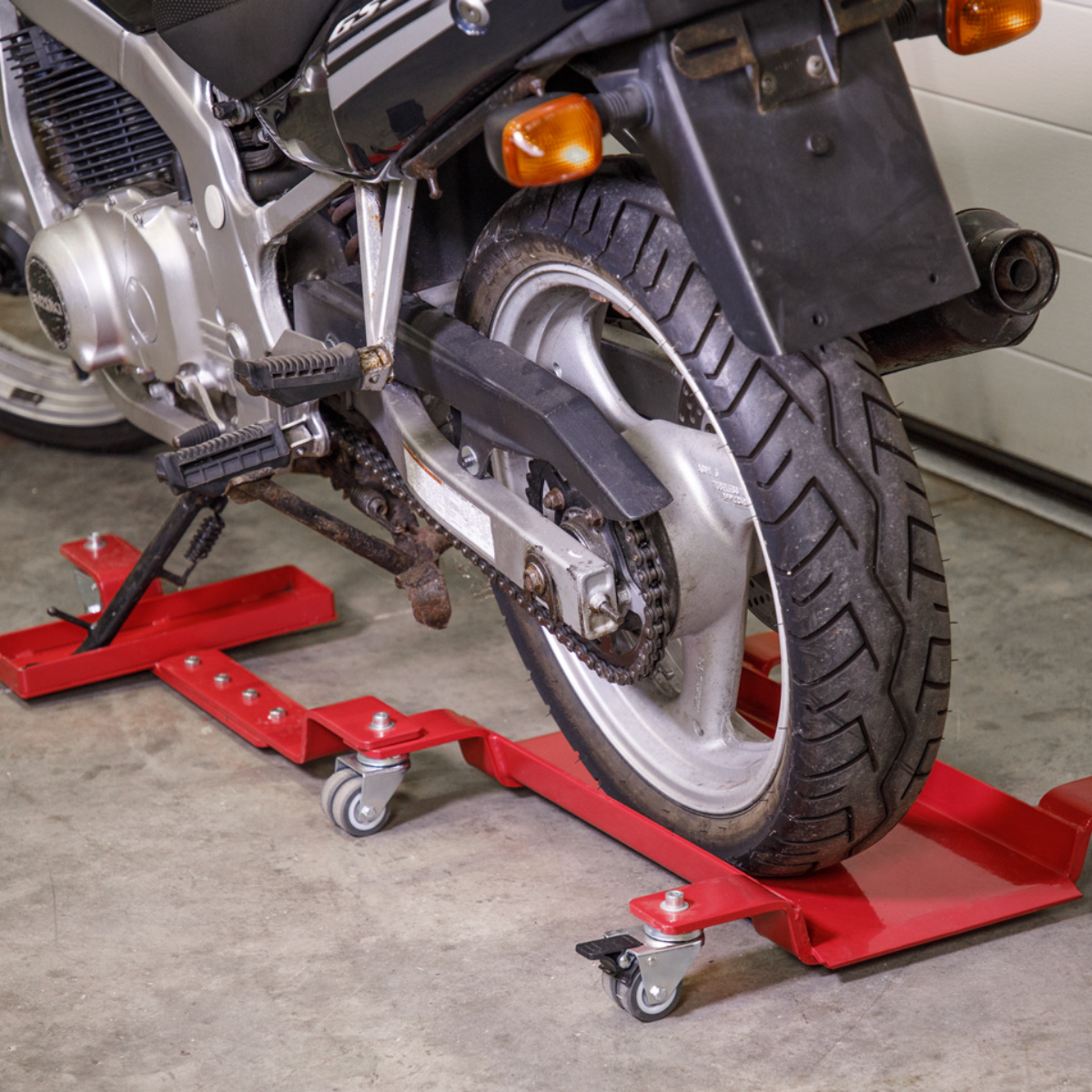Sealey MS0630 Motorcycle Dolly Rear Wheel - Side Stand Type