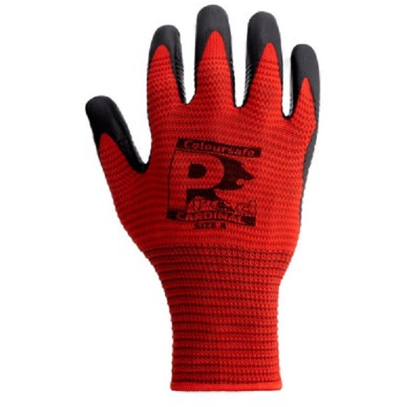 Predator Cardinal  NFPL-R Pred Red Nitrile Foam Gloves SZ10 ( Blue Cuff )