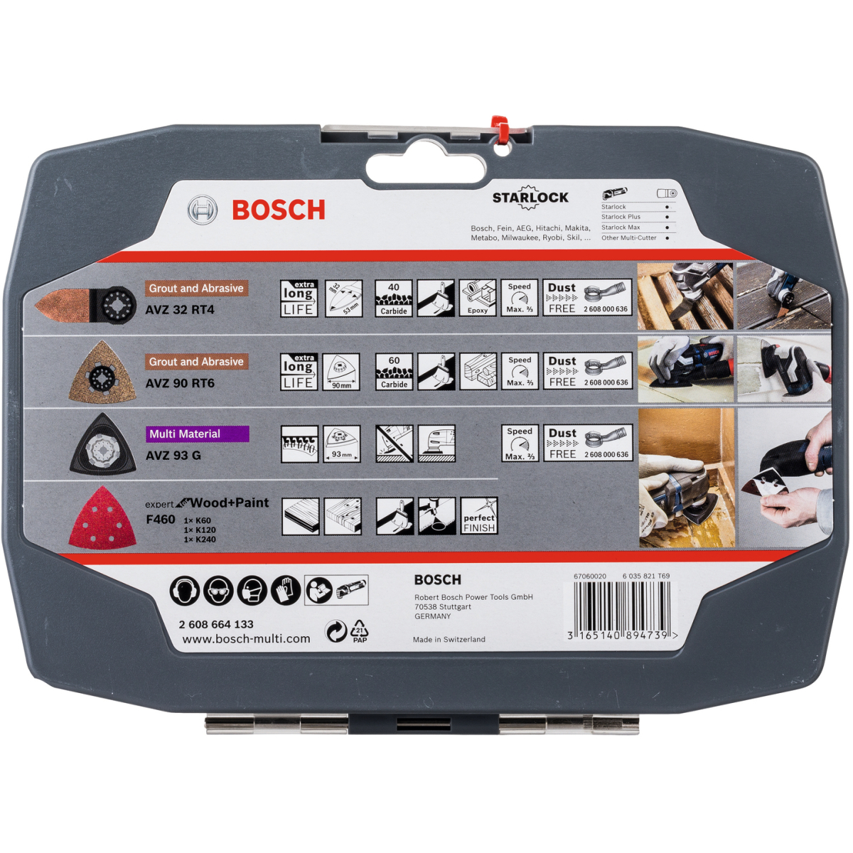 Bosch 2608664133 Starlock Best Of Sanding Set, 6-Piece Avz 93 G; Avz 90 Rt6; Avz 32 Rt4; Wood & Paint Sanding Paper (3X) (1 Pack Of 1)