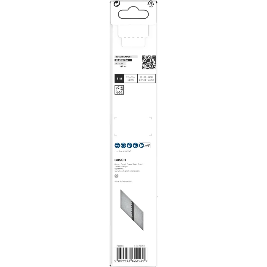 Bosch S1137HBF / S1137CHF PRO Thick Metal Precise 225mm Reciprocating Saw Blade (Packet of 5) 2608658998