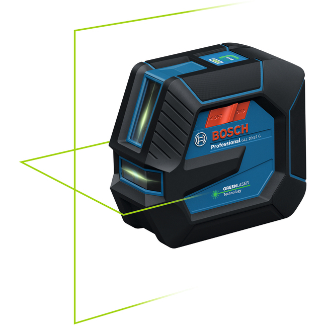 Bosch GLL 20-22 G + LB 10 Green Beam Line Laser 20m with Universal Mount, Target Plate