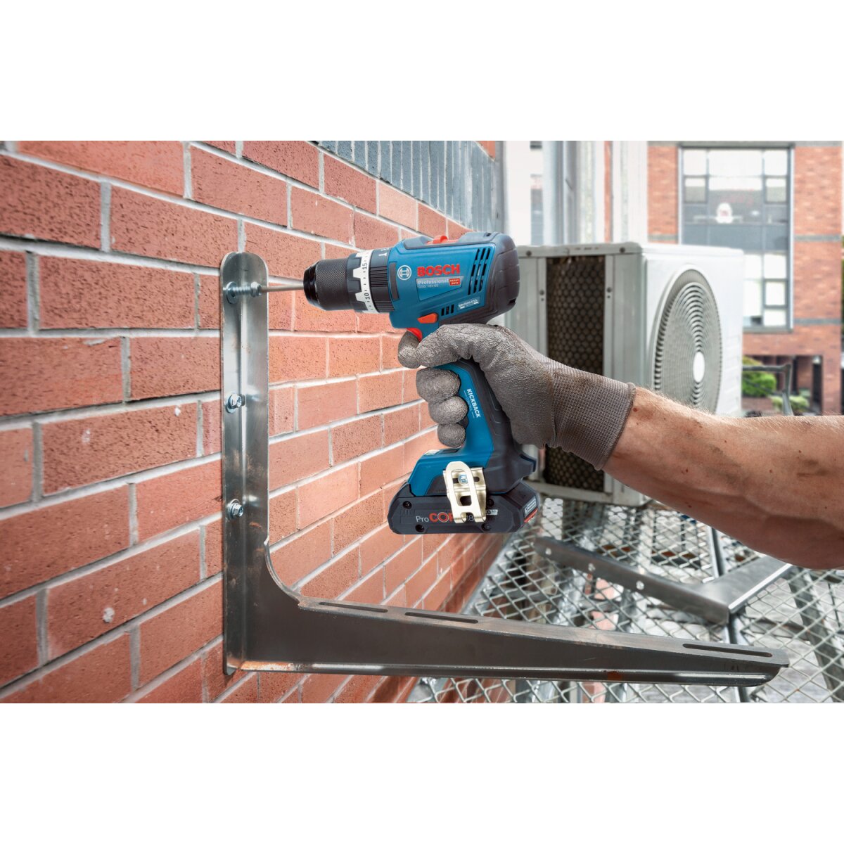 Bosch GSB 18V-65 18V Brushless Combi Drill with 2x GBA 5.0Ah Batteries and GAL 18V-40 Charger in L-Boxx