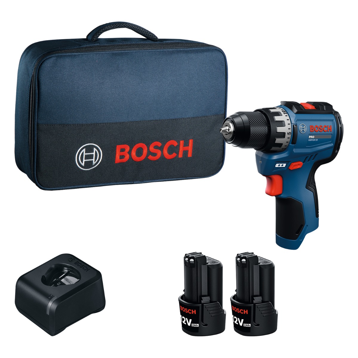 Bosch GSR 12V-31 12V Drill Driver 2x2.0Ah in Soft Bag