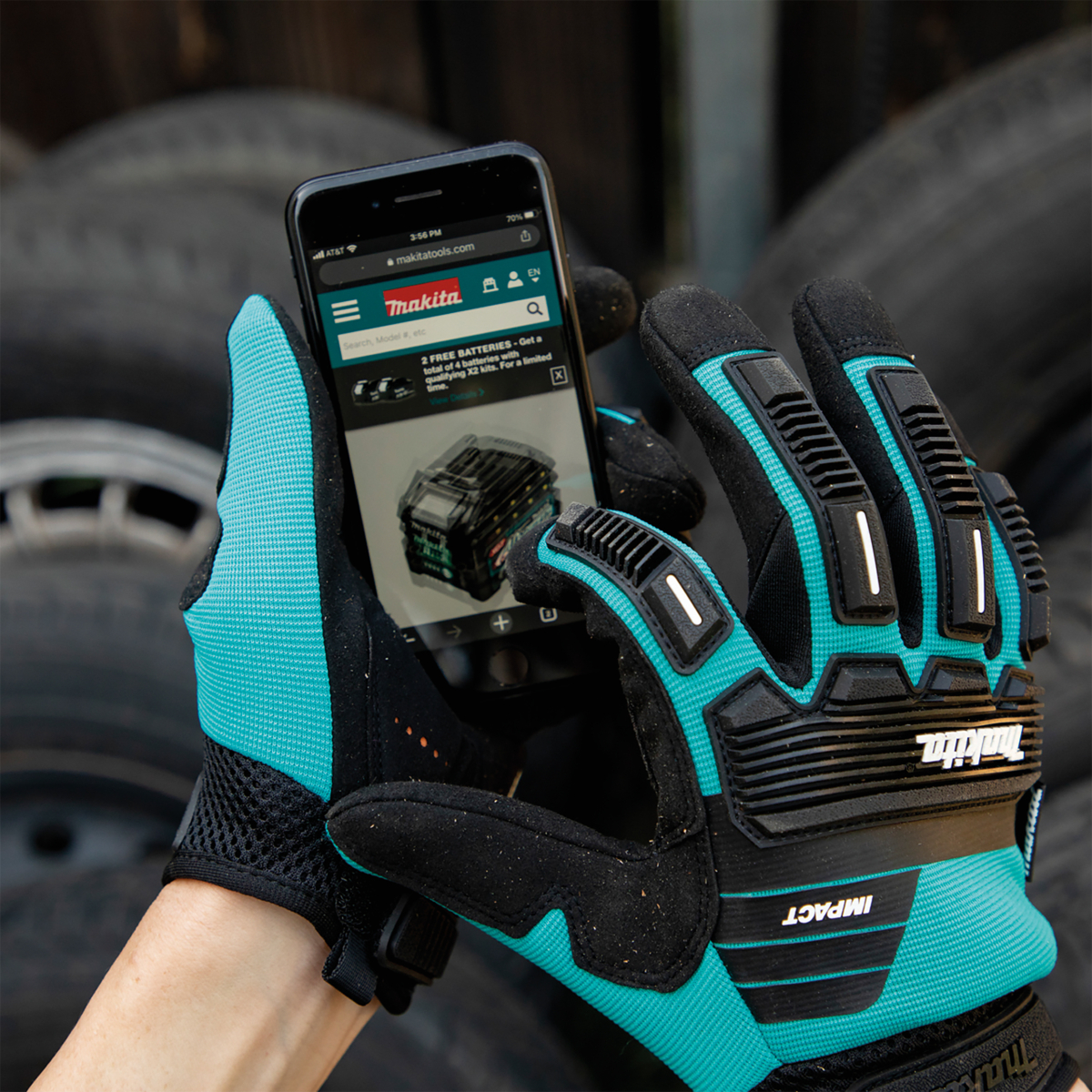 Makita P-84567 Advanced Impact Demolition Gloves Medium