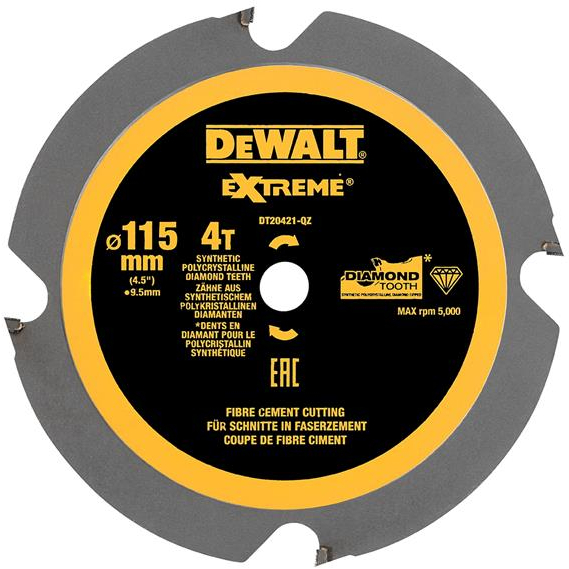 DeWalt DT20421-QZ 115 x 9.5 x 4T, Polycrystalline Diamond Circular Saw Blade For The DeWalt  DCS571 Compact Saw