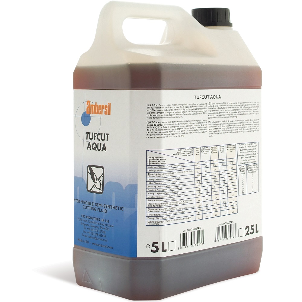 Ambersil 30313-AA Tufcut Aqua Water Soluble Semi Synthetic Cutting Fluid 5 Ltr