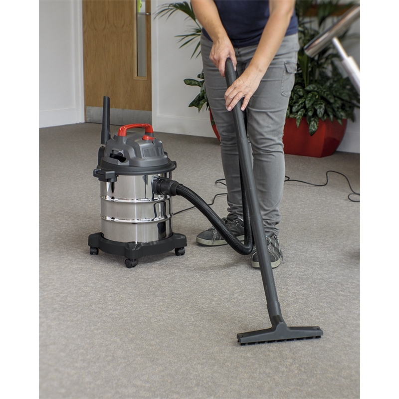 Sealey PC195SD 20ltr Wet & Dry Vacuum Cleaner 1250W 230v Stainless Drum