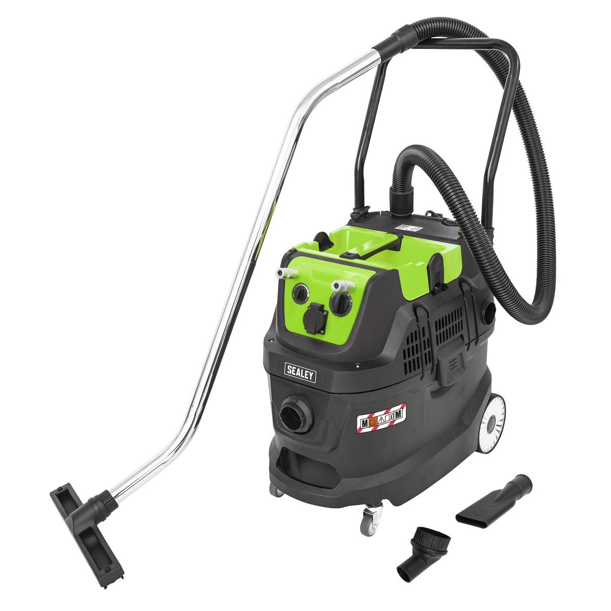 Sealey PC400MA Dust-Free Wet & Dry Industrial Vacuum Cleaner 40L Plastic Drum M Class Filtration Self-Clean