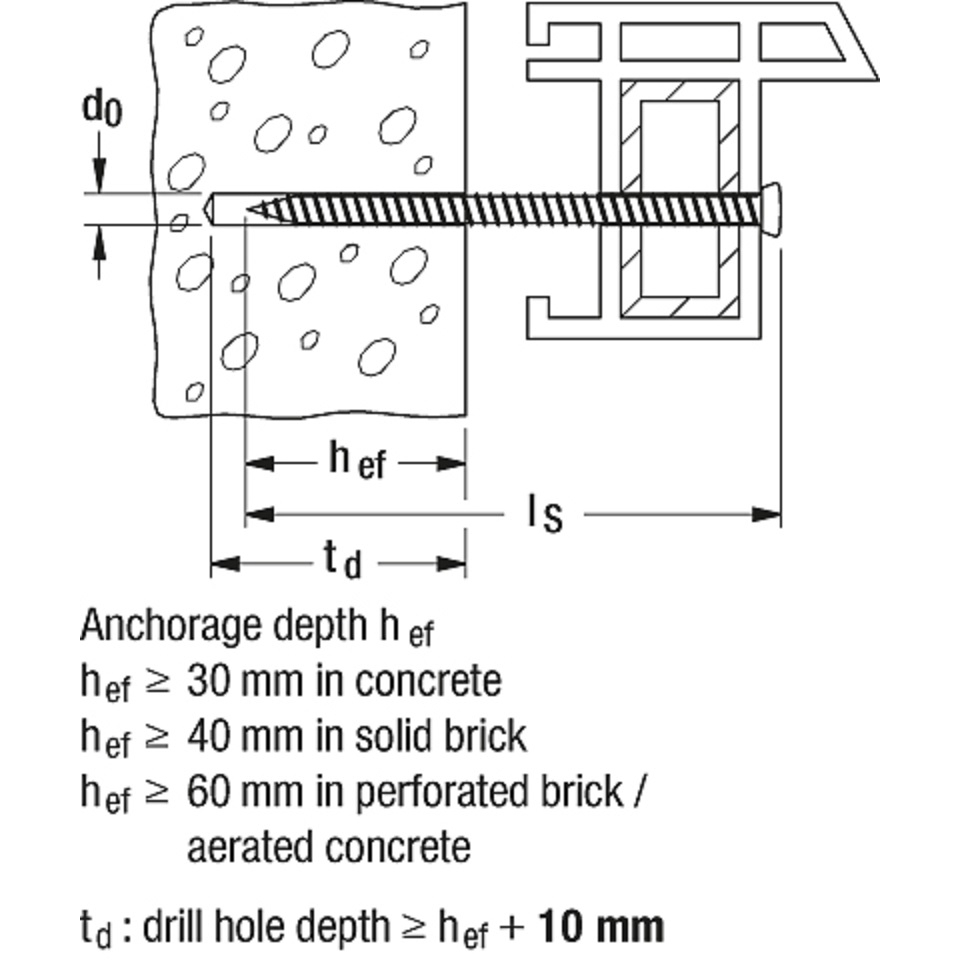 Fischer 532944 Window Frame Screw FFS 7.5 x 212 T30 Flat Head Pack x 100