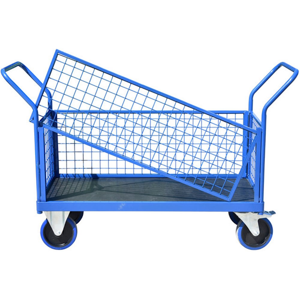 Handle-It HI-FBT-1260-PP-4MS400 Premium Plus 1200mm x 600mm Platform Truck With Mesh Sides