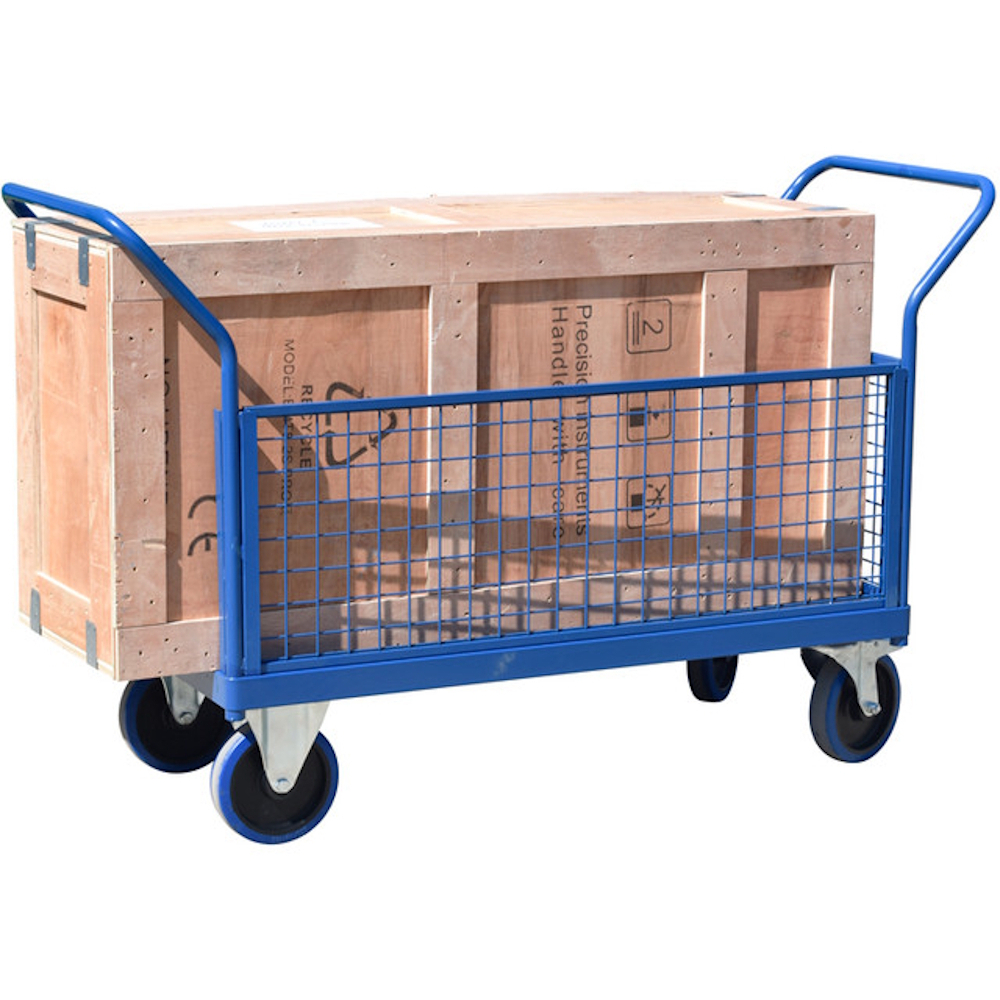 Handle-It HI-FBT-1260-PP-4MS400 Premium Plus 1200mm x 600mm Platform Truck With Mesh Sides