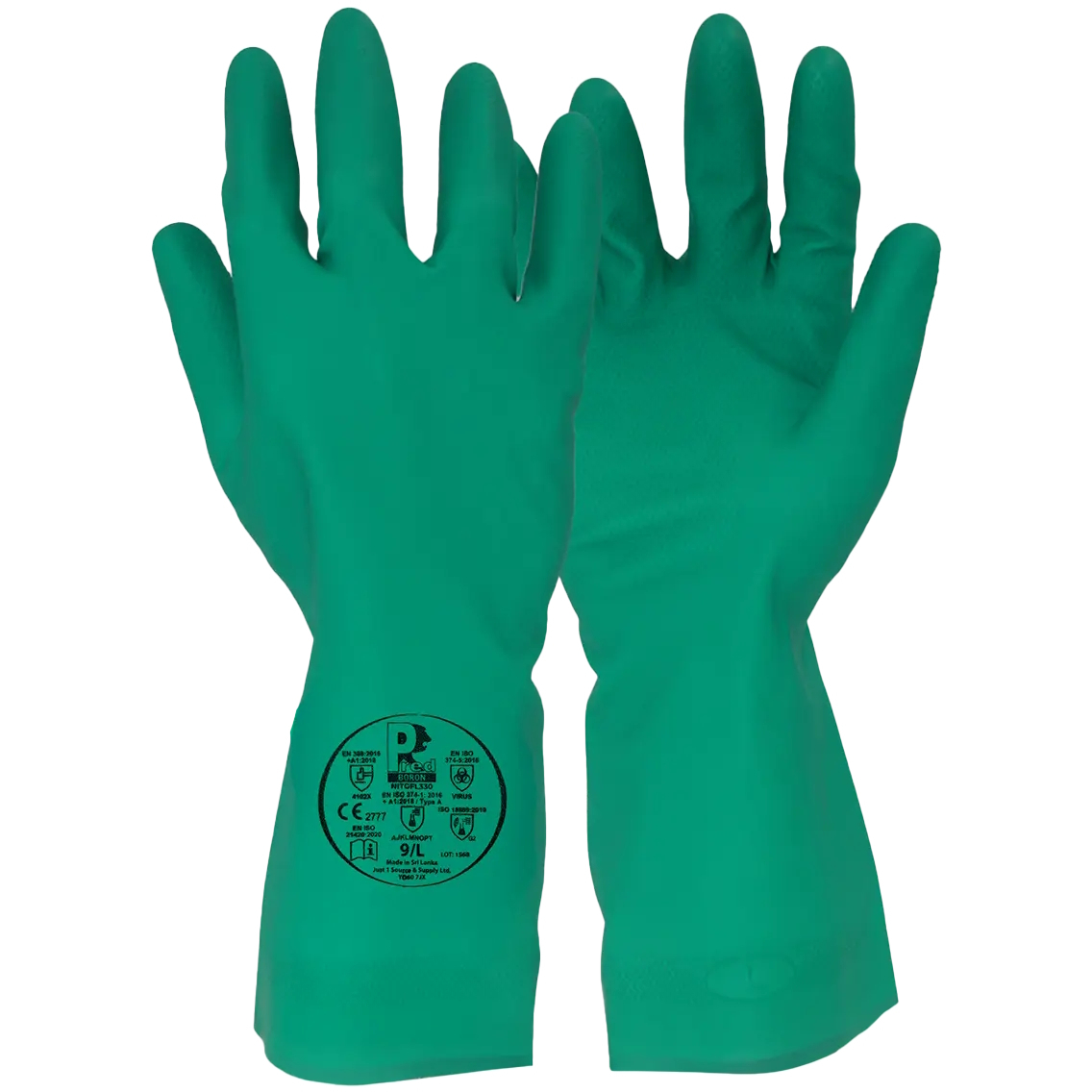 Predator PRED BORON 15 Mil Nitrile Flocklined Chemical Resistant 330mm Gauntlet 4102X