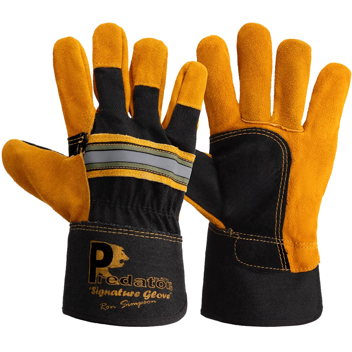 Predator PRED1 Gold/Black Cat 2 Signature Tiger Rigger Glove 4243X - Size 10