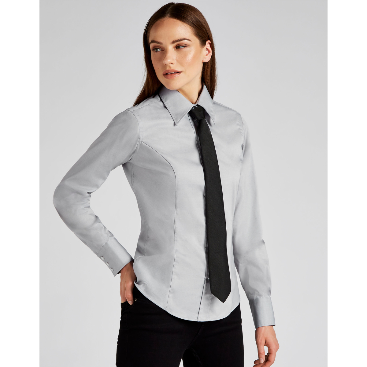 Kustom Kit KK702 Womens Tailored Fit Long Sleeve Premium Oxford Shirt
