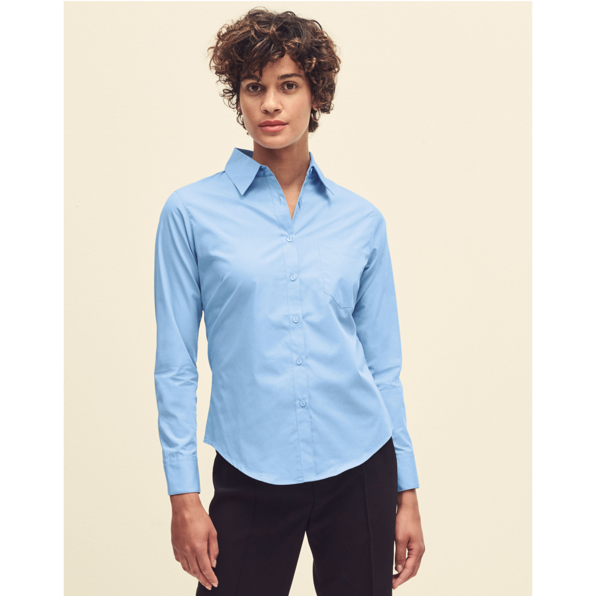 Fruit Of The Loom 65012 Ladies Long Sleeve Poplin Shirt