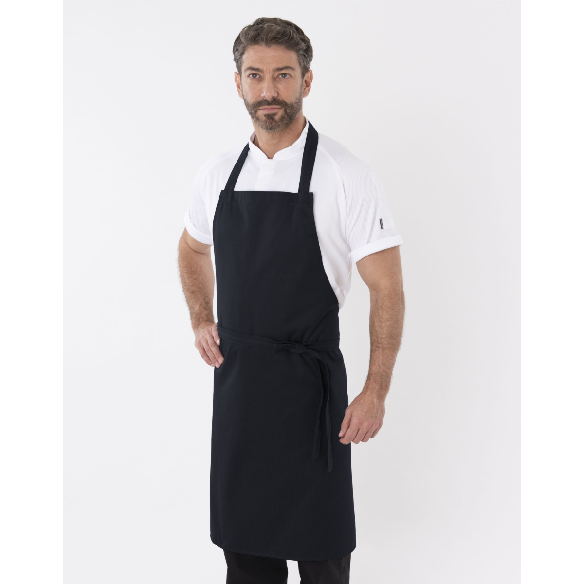 Denny DP10 Bib Apron Without Pocket - Black