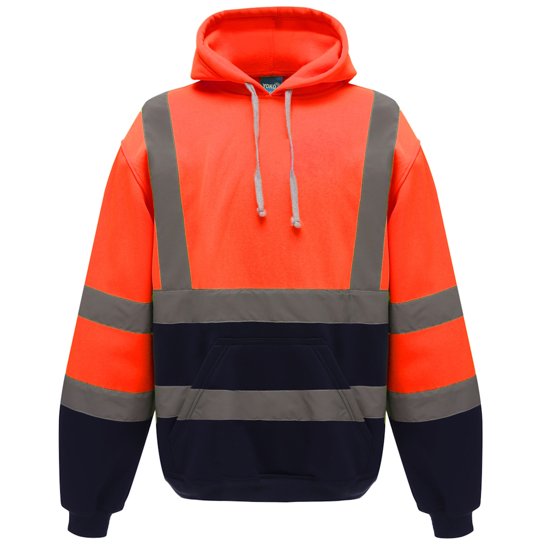 Yoko HVK05 Hi-Vis Pull-Over Hoodie - Orange/Navy 2XL 48-50