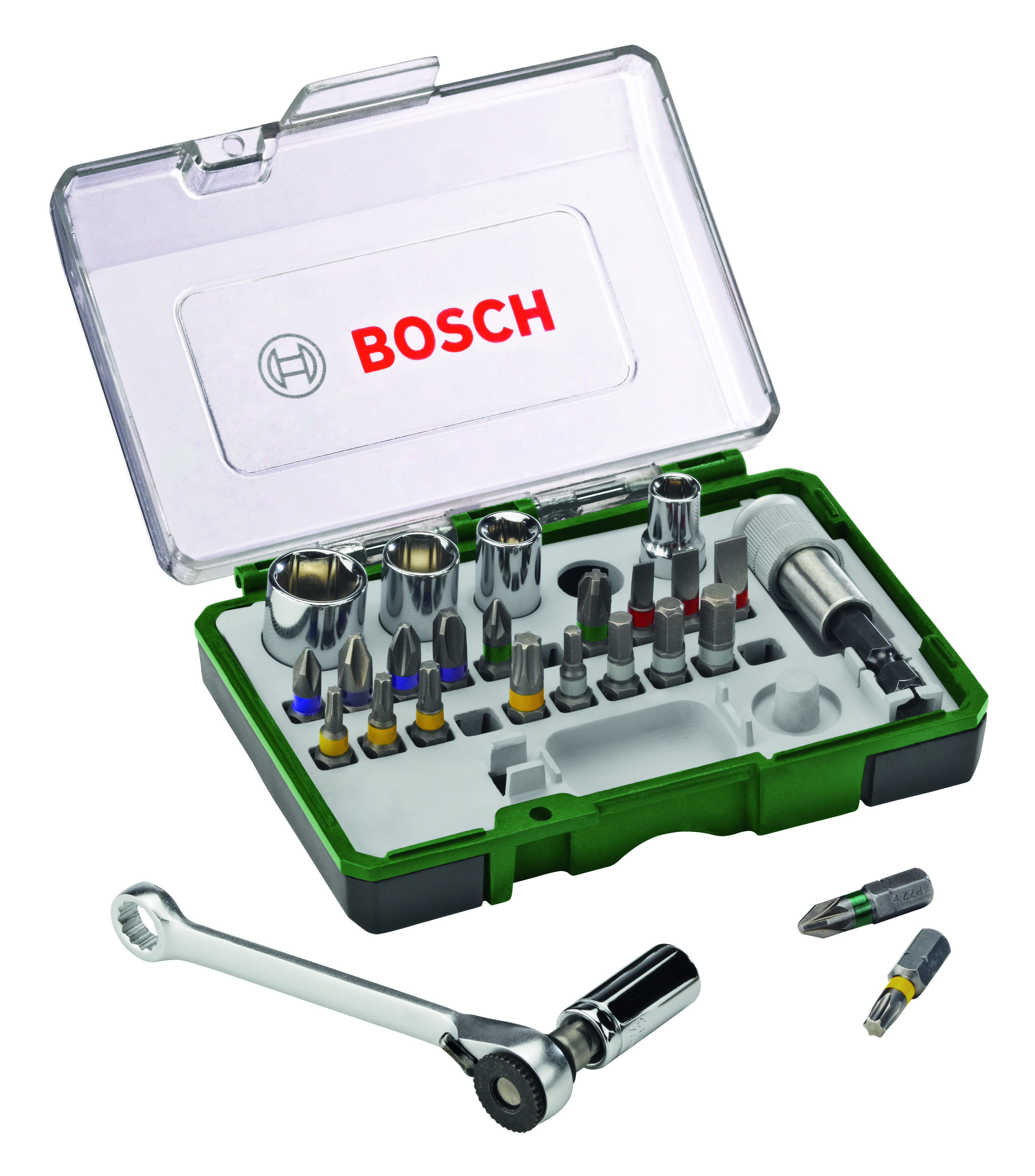 Bosch 2607017160 27-Piece Screwdriver Bit And Ratchet Set (10 Packs Of 10)