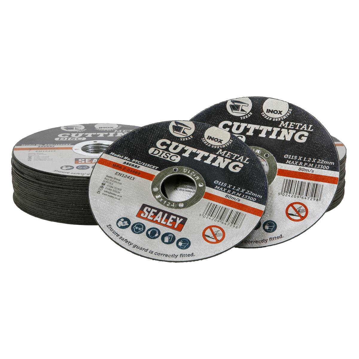 Sealey PTC115CET50 Cutting Disc &oslash;115 x 1.2mm &oslash;22mm Bore - Pack of 50