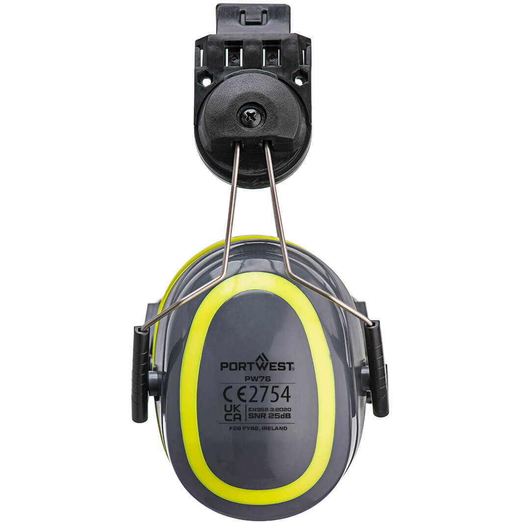 Portwest PW76GYR HV Extreme Ear Defenders Medium Clip-On Grey/Yellow