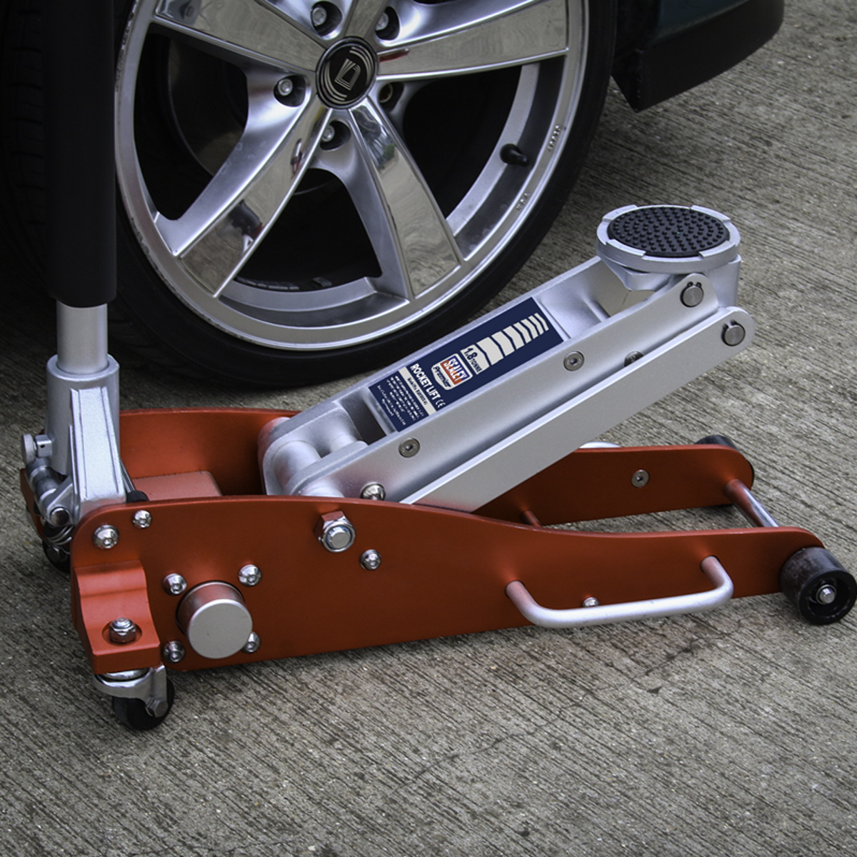 Sealey RJA1800 Trolley Jack 1.8tonne Low Entry Aluminium Rocket Lift