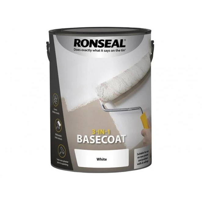 Ronseal RSL39400 3-in-1 Basecoat White 5 litre