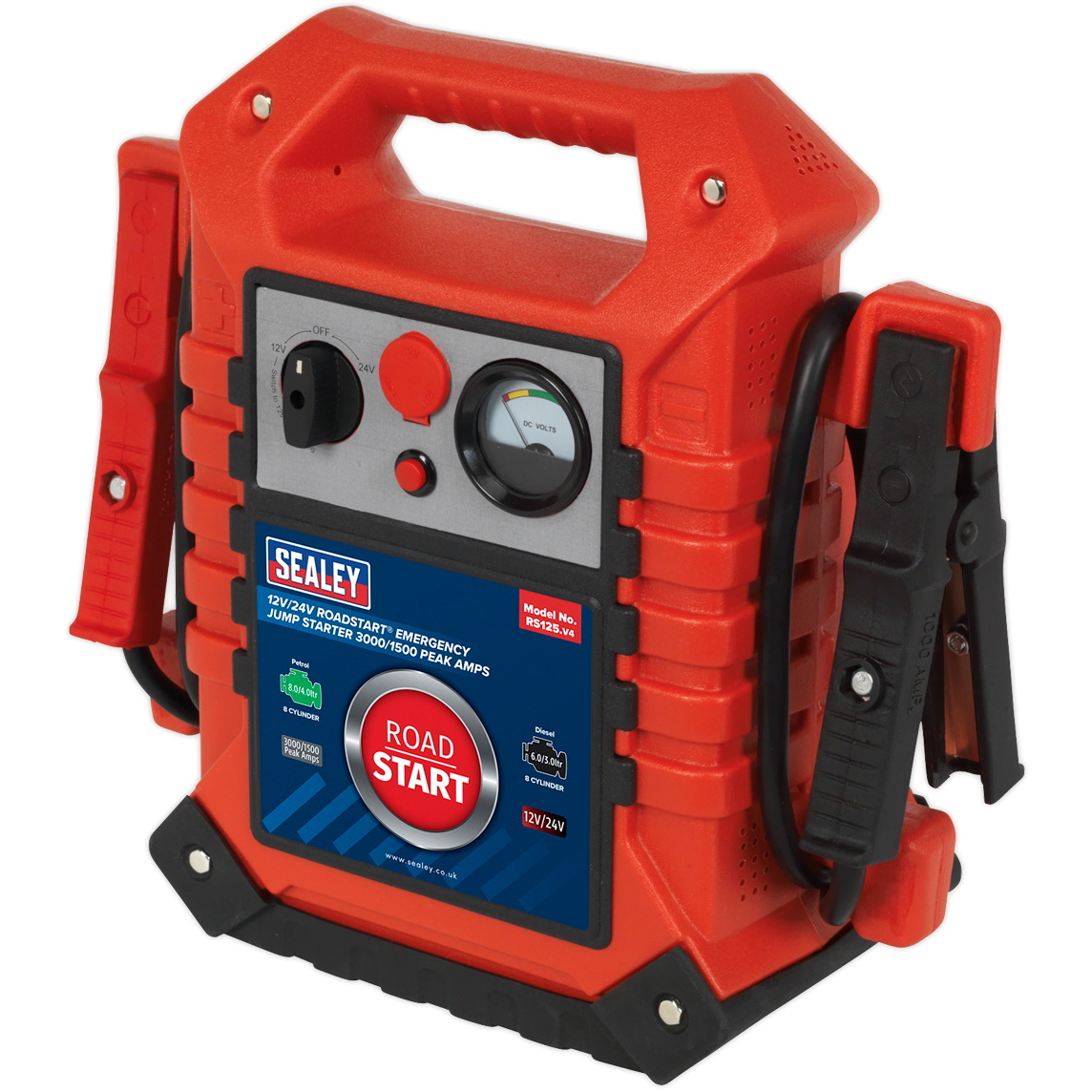 Sealey RS125 RoadStart Emergency Power Pack 12/24V 3000 Peak Amps