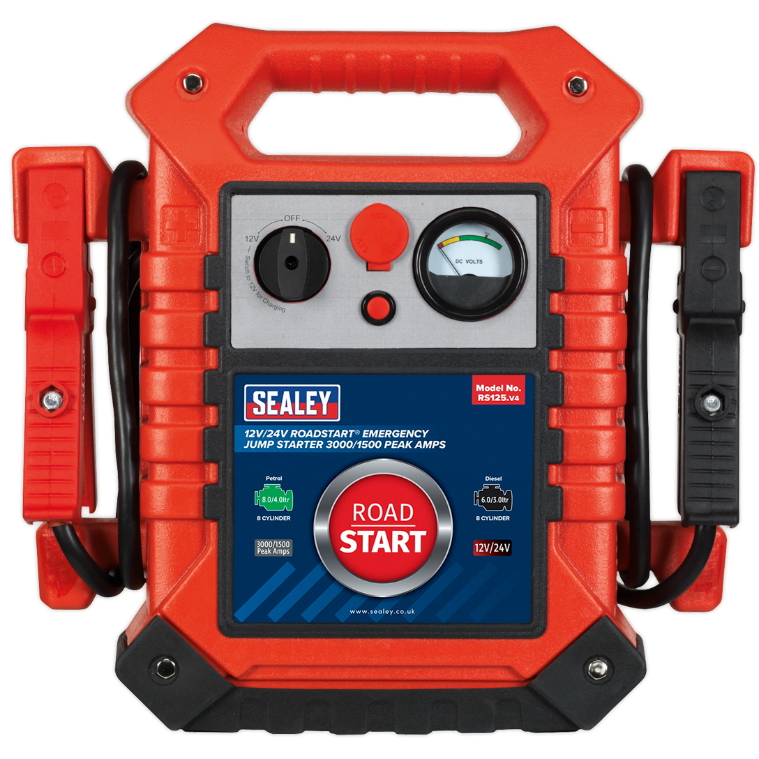 Sealey RS125 RoadStart Emergency Power Pack 12/24V 3000 Peak Amps