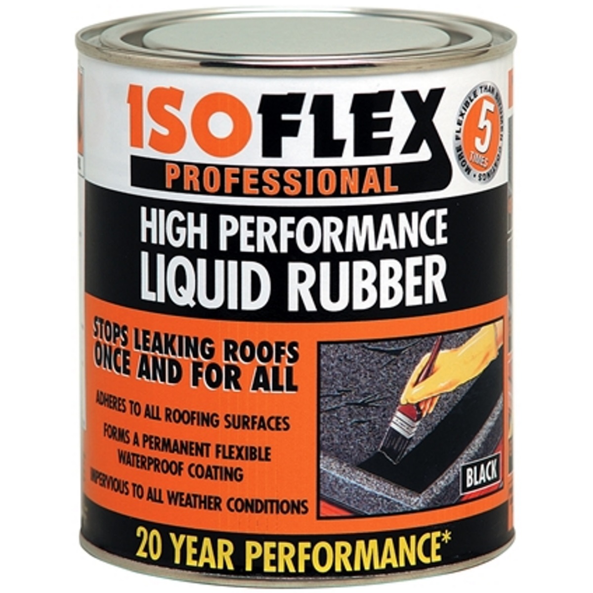 Ronseal 34894 Isoflex Liquid Rubber Black 4.25 Litre RSLILR2L