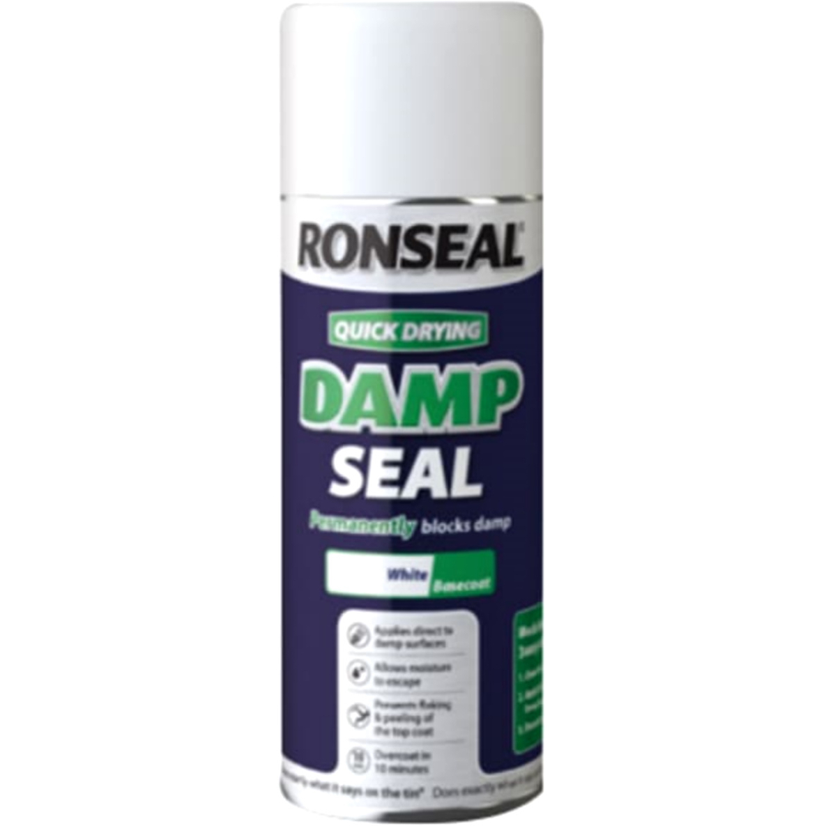 Ronseal 36959 Quick Dry Damp Seal Aerosol White 400ml RSLQDDSAW400