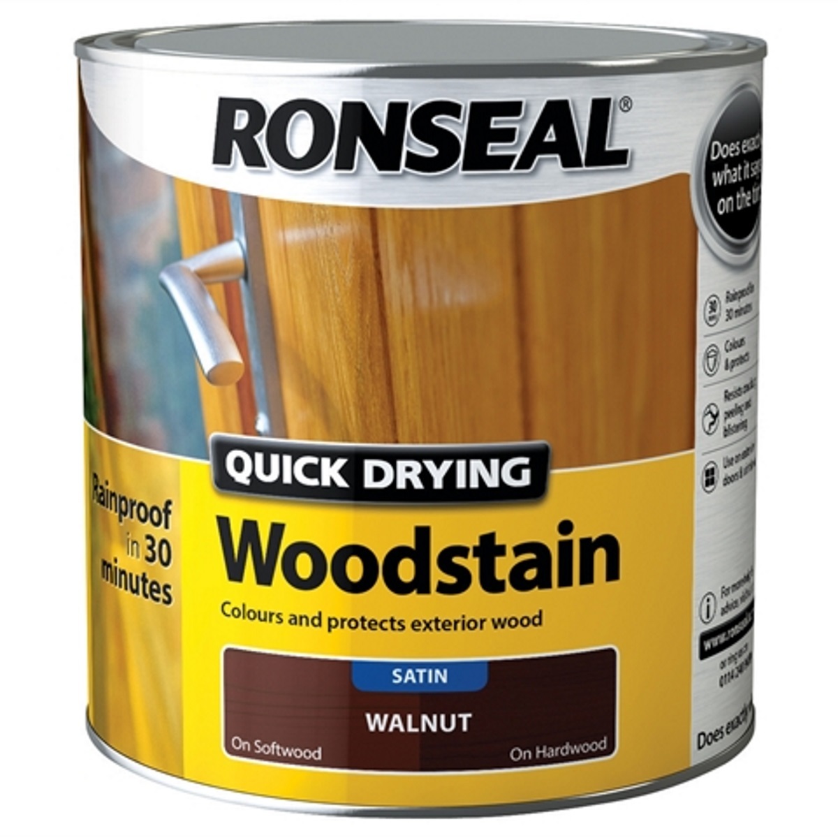 Ronseal RSLQDWS25L Woodstain Quick Dry Satin 2.5 Litres