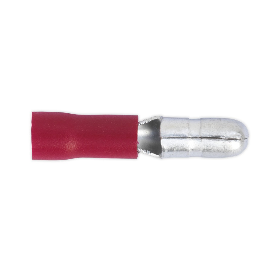 Sealey RT11 Bullet Terminal &oslash;4mm Male Red Pack of 100