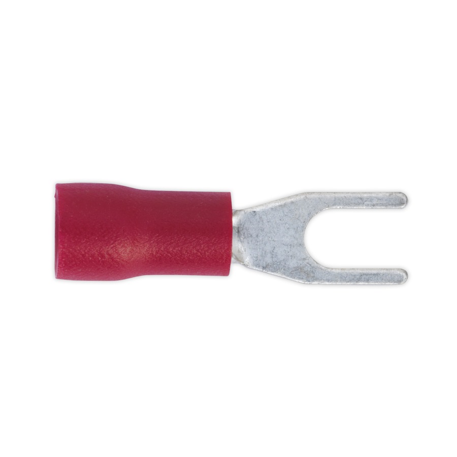 Sealey RT13 Easy-Entry Fork Terminal &oslash;3.7mm (4BA) Red Pack of 100