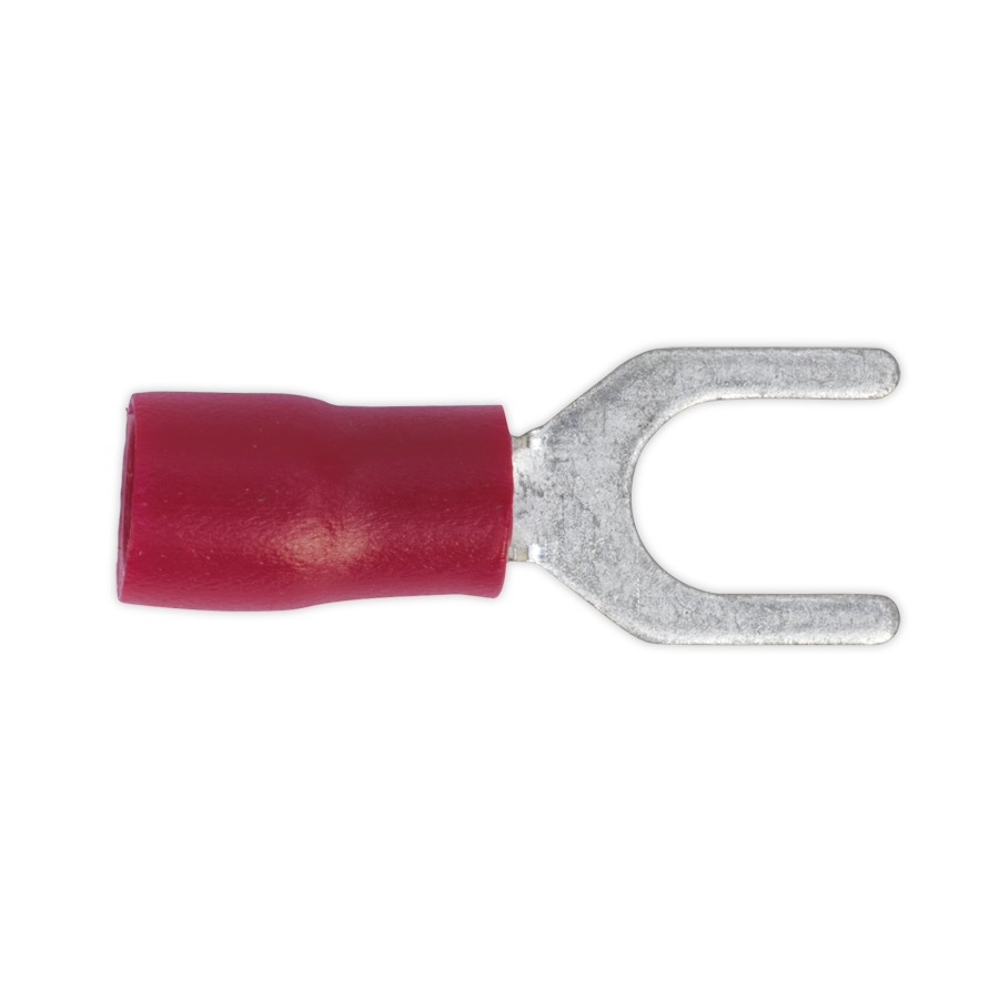 Sealey RT14 Easy-Entry Fork Terminal &oslash;5.3mm (2BA) Red Pack of 100