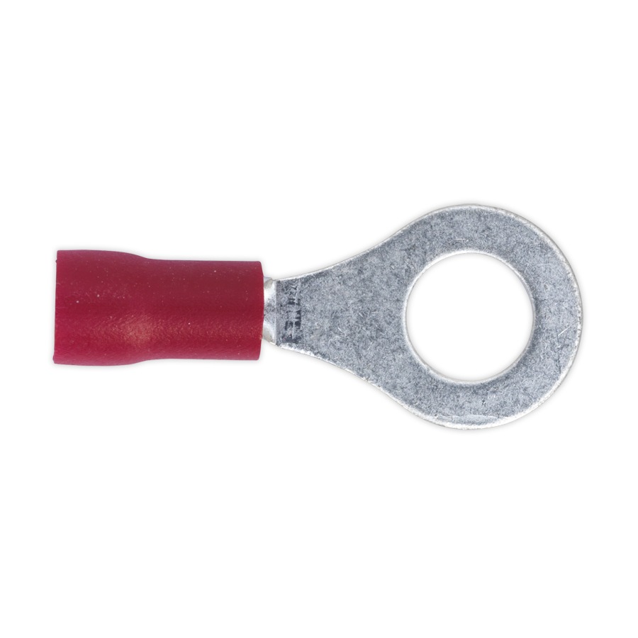 Sealey RT26 Easy-Entry Ring Terminal &oslash;6.4mm (1/4") Red Pack of 100