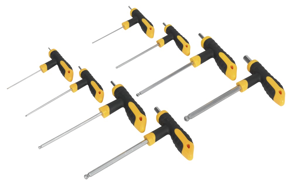 Sealey S01069 T-Handle Ball-End Hex Key Set 8pc