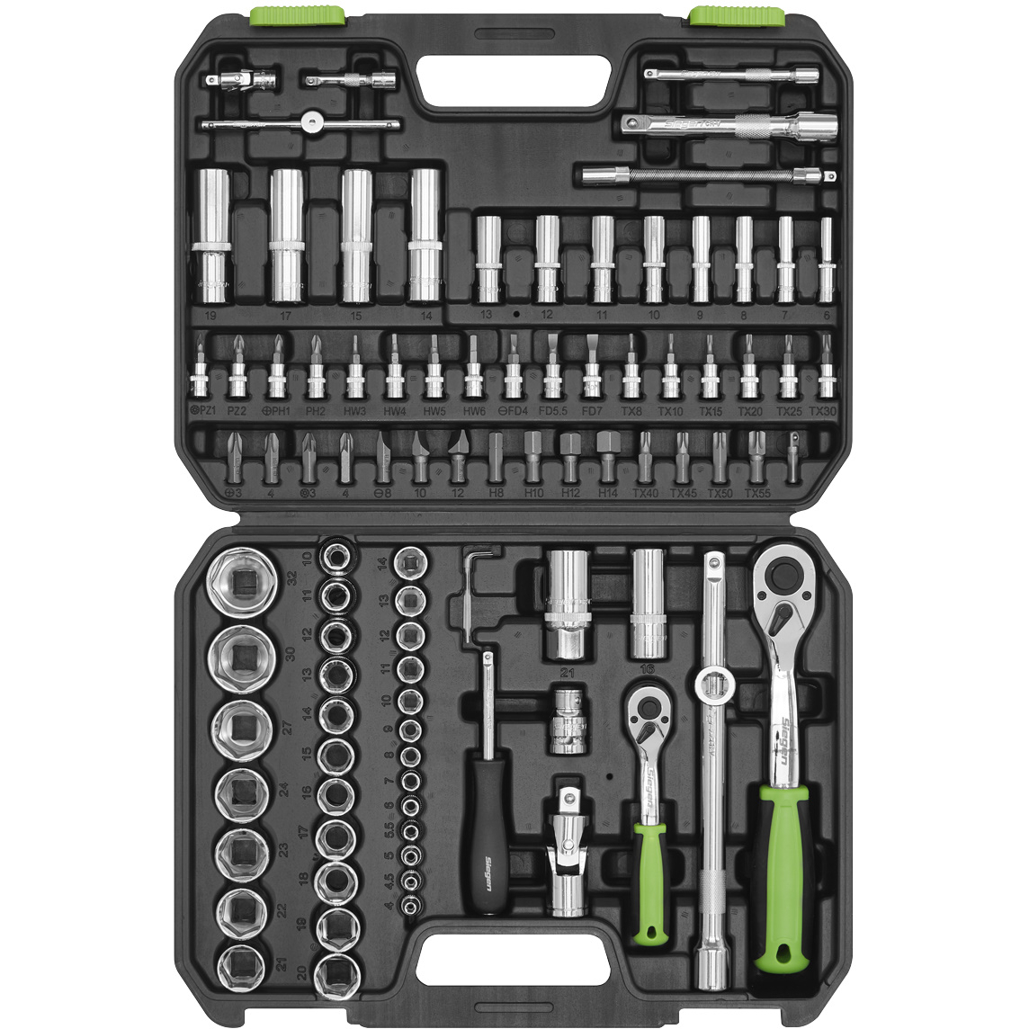 Sealey S01210 Socket Set 94 Piece 1/4" & 1/2"Sq Drive WallDrive® Metric