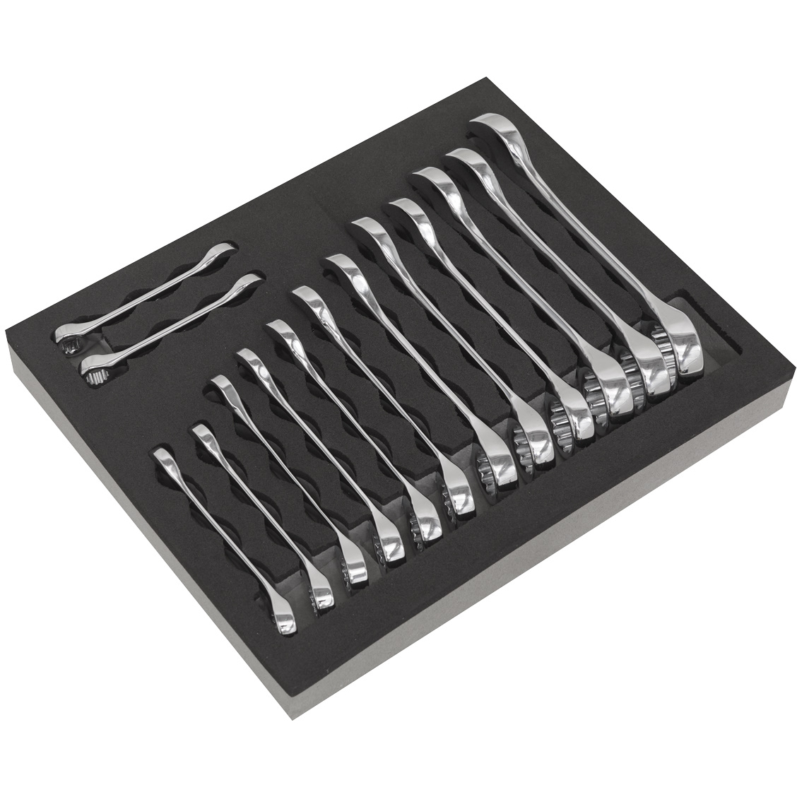 Sealey S01232 Combination Spanner Set 14 Piece Stubby