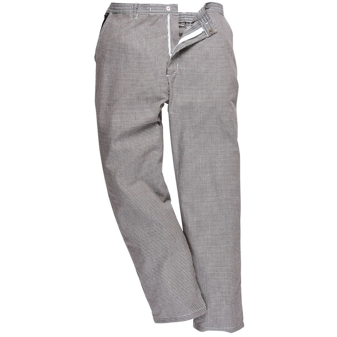 Portwest S068 (Houndstooth) Chefswear Harrow Chefs Trousers - Black & White Houndstooth Check