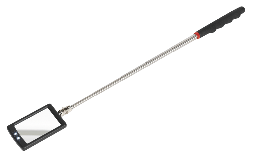 Sealey S0948 Telescopic Inspection Mirror 65 x 40mm with 2 LEDs