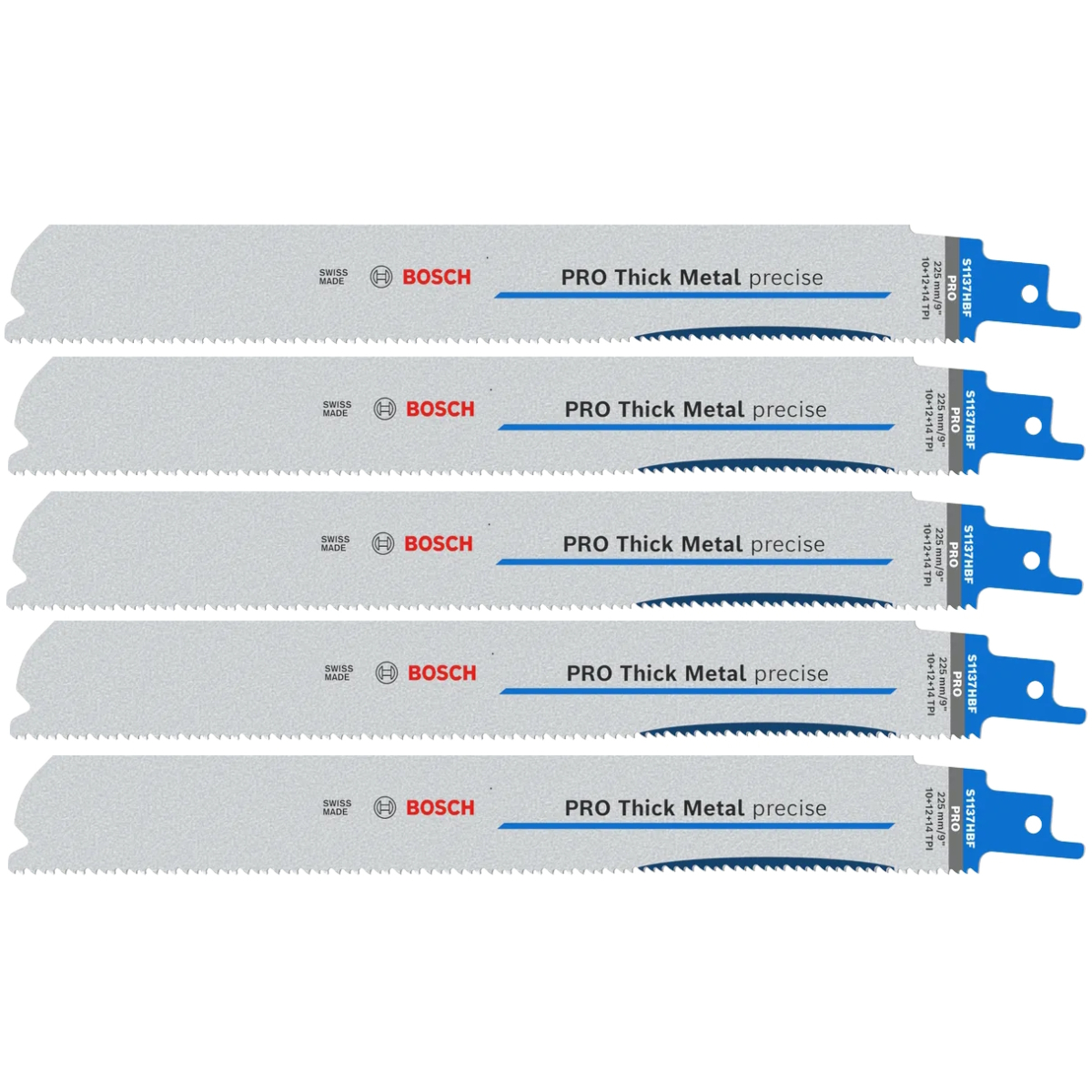 Bosch S1137HBF / S1137CHF PRO Thick Metal Precise 225mm Reciprocating Saw Blade (Packet of 5) 2608658998 
