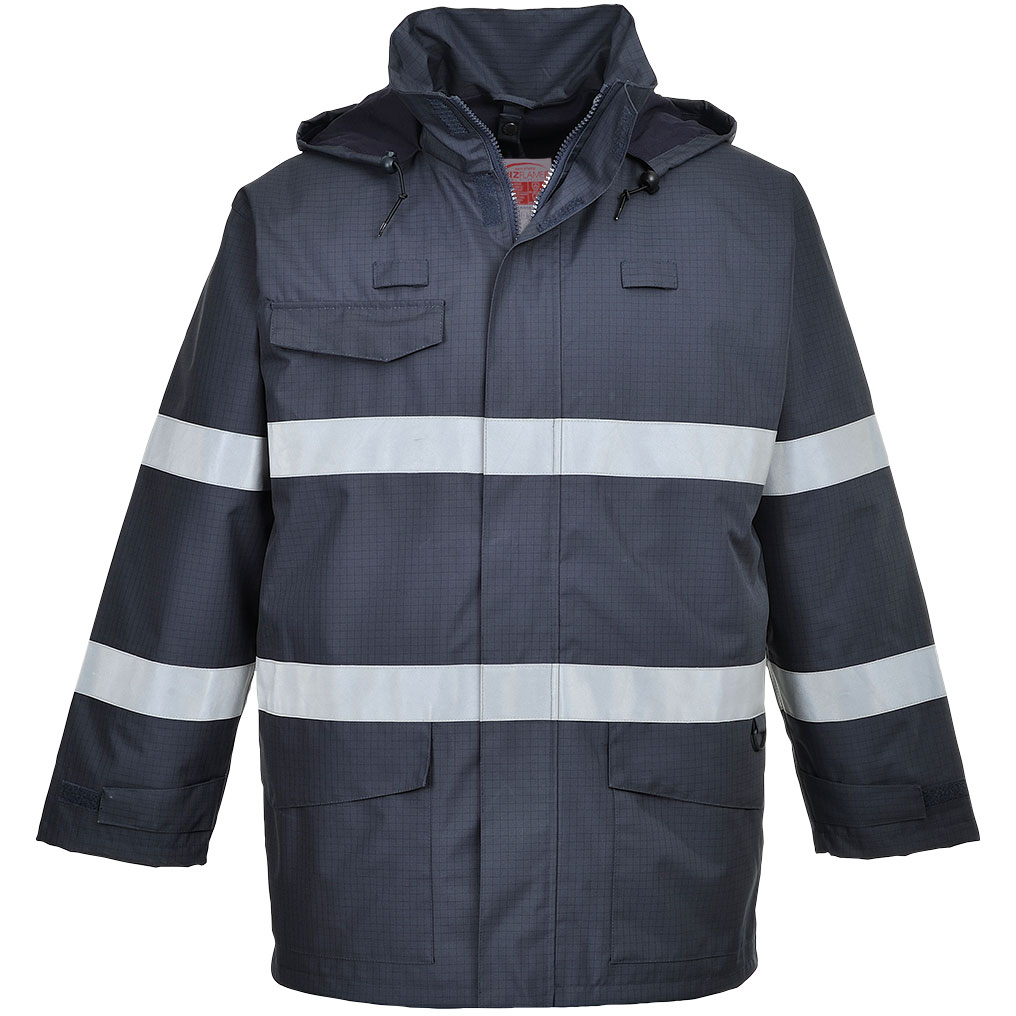 Portwest S770 Bizflame Flame Resistant Rain Multi Protection Jacket - Navy Blue